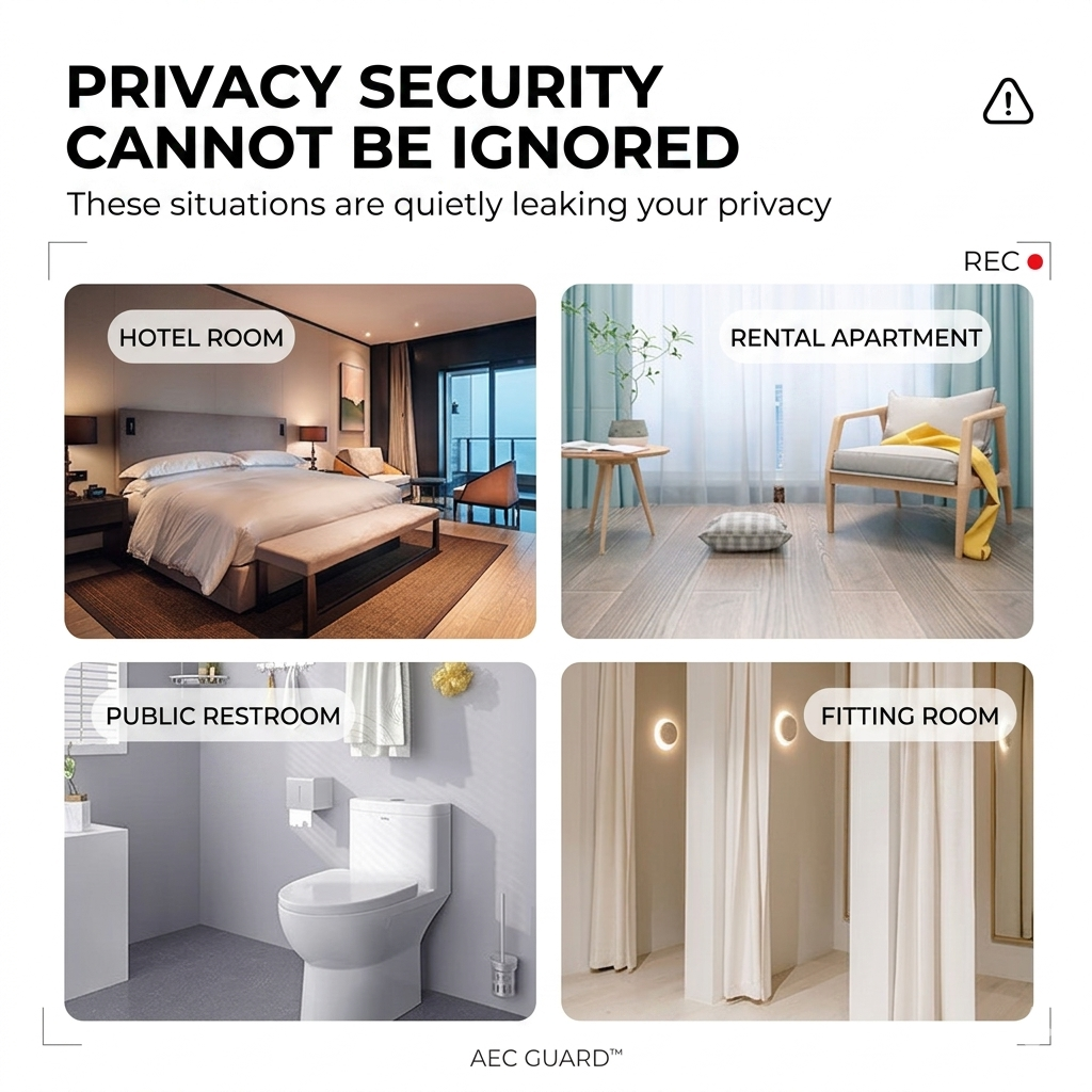 3-in-1 Smart Hidden Camera Detector & Hotel Door Intrusion Alarm